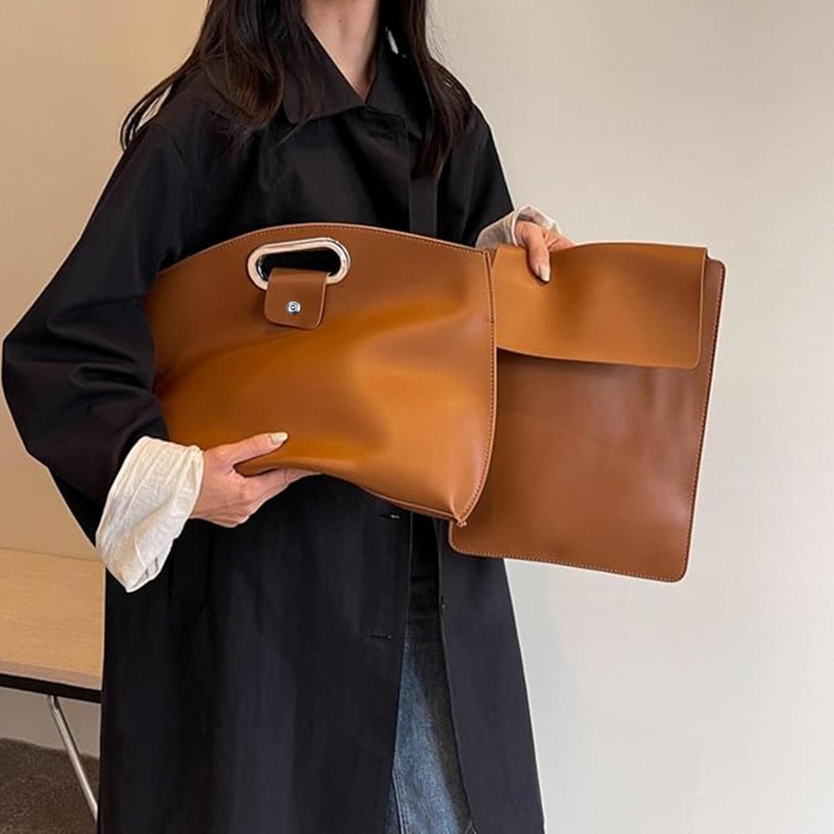 2PCS Laptop Bag for Women,handbag,Waterproof Leather 14-16In for Laptops and iPadCases, Work Tote Bag Briefcase laptop purse