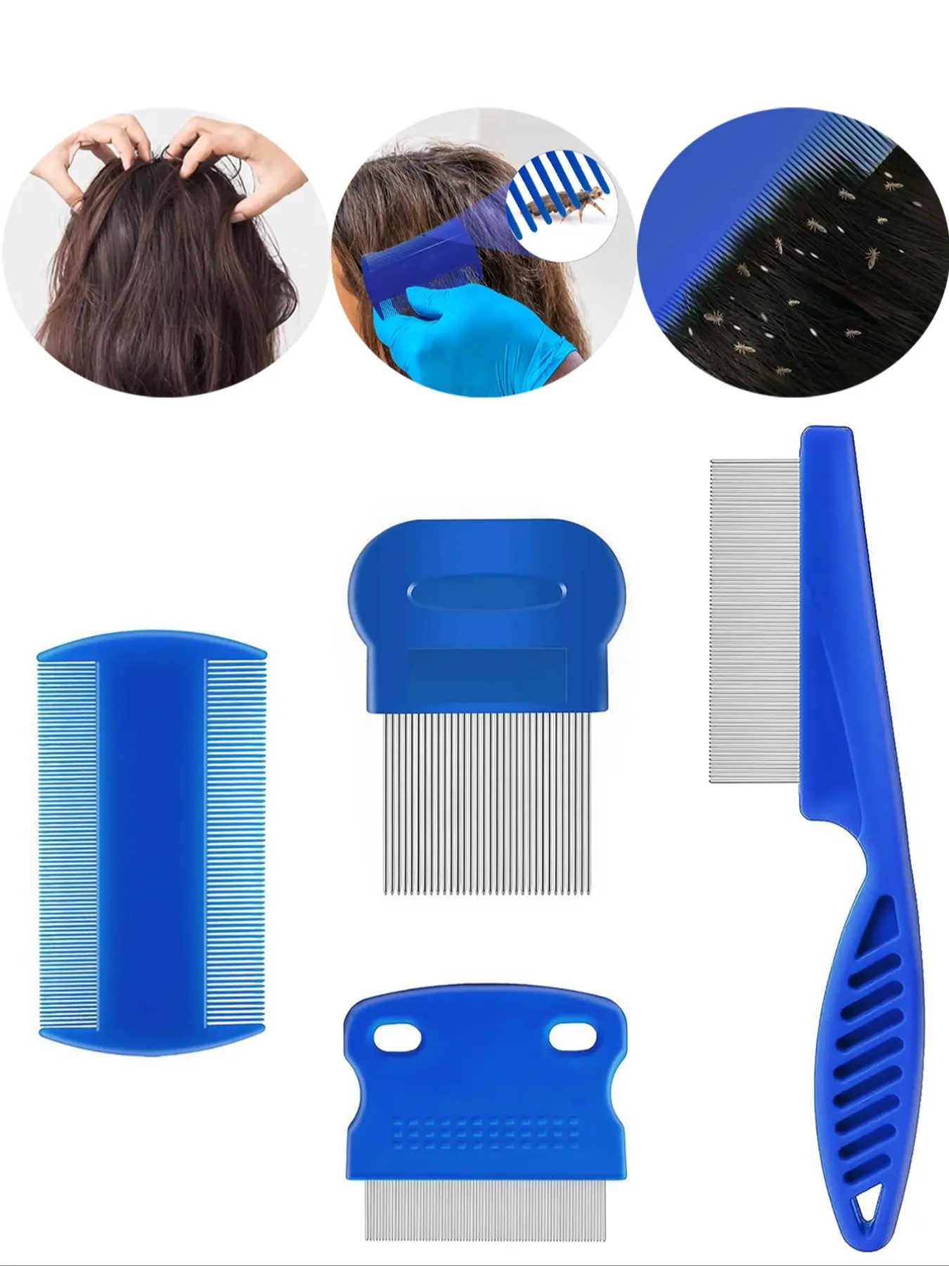 4pcs Dandruff Comb Set, Dandruff Remover Comb, Scalp Psoriasis Lice Comb, Fine Tooth Combs for Hair Care, Multi-Functional Massage Comb for Women, Hair Tool