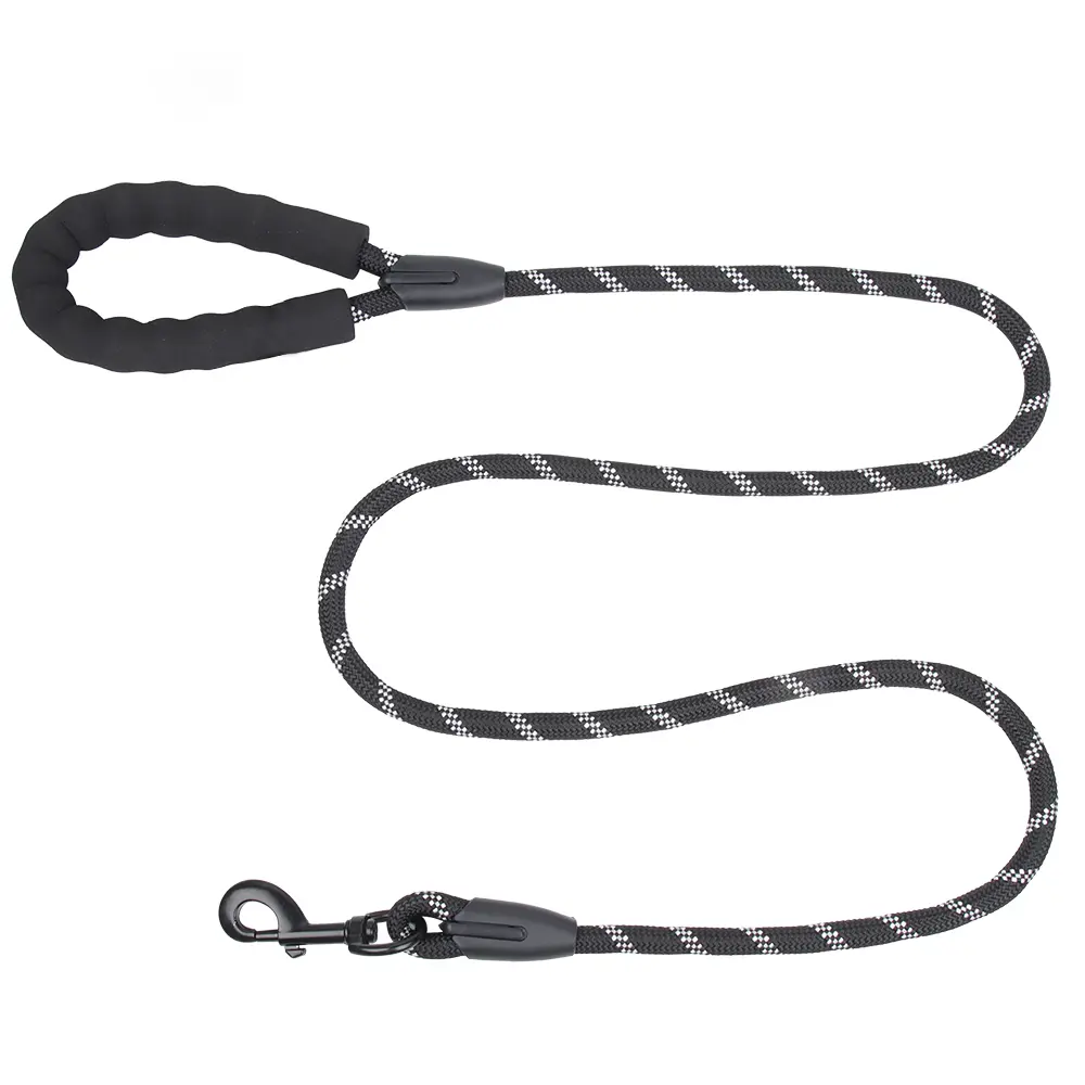 Pet reflective leash - black, for medium dogs, large dogs, with reflective stripes,tangle leash,Dog Training Leash ,Outdoor Interactive Bungee Dog Toy,Proof Handle