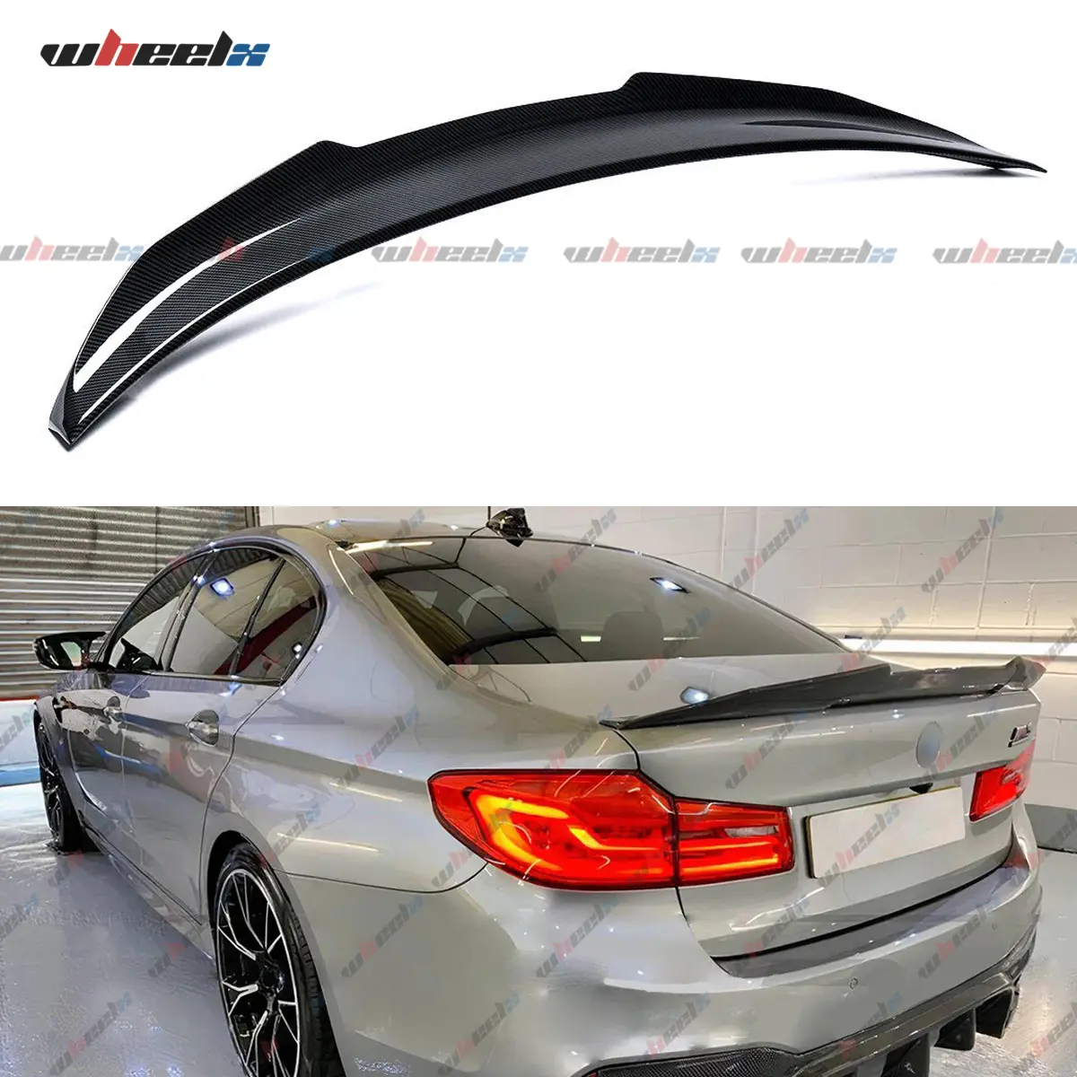 2017-2023 – BMW 5 Series – Glossy Black Carbon Fiber PSM-Style Trunk Spoiler (G30) Sedan & 2018-2023 BMW F90 M5