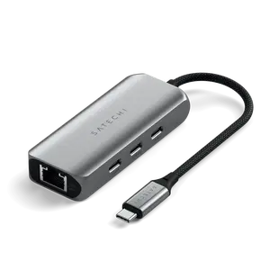 Satechi 4-in-1 USB-C Hub with 2.5 Gigabit Ethernet - 3x USB-C 3.2 Gen 2 10Gbps Data Ports, Network Adapter for MacBook Pro/Air, iPad Pro, Windows Laptop