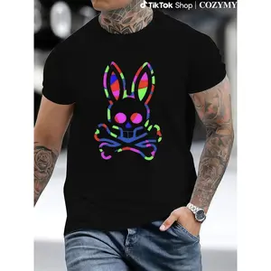 [] Men'S Simple Style  T-Shirt, Short Sleeve, Ideal For Casual Looks, Cartoon Print Crewneck Regular Fit Casual T Shirt Tops, Cool Graphic T-Shirts For Men Premium Quality Unique Graphic Art Tees, Streetwear  Golf Gift T-Shirt For Men And Women