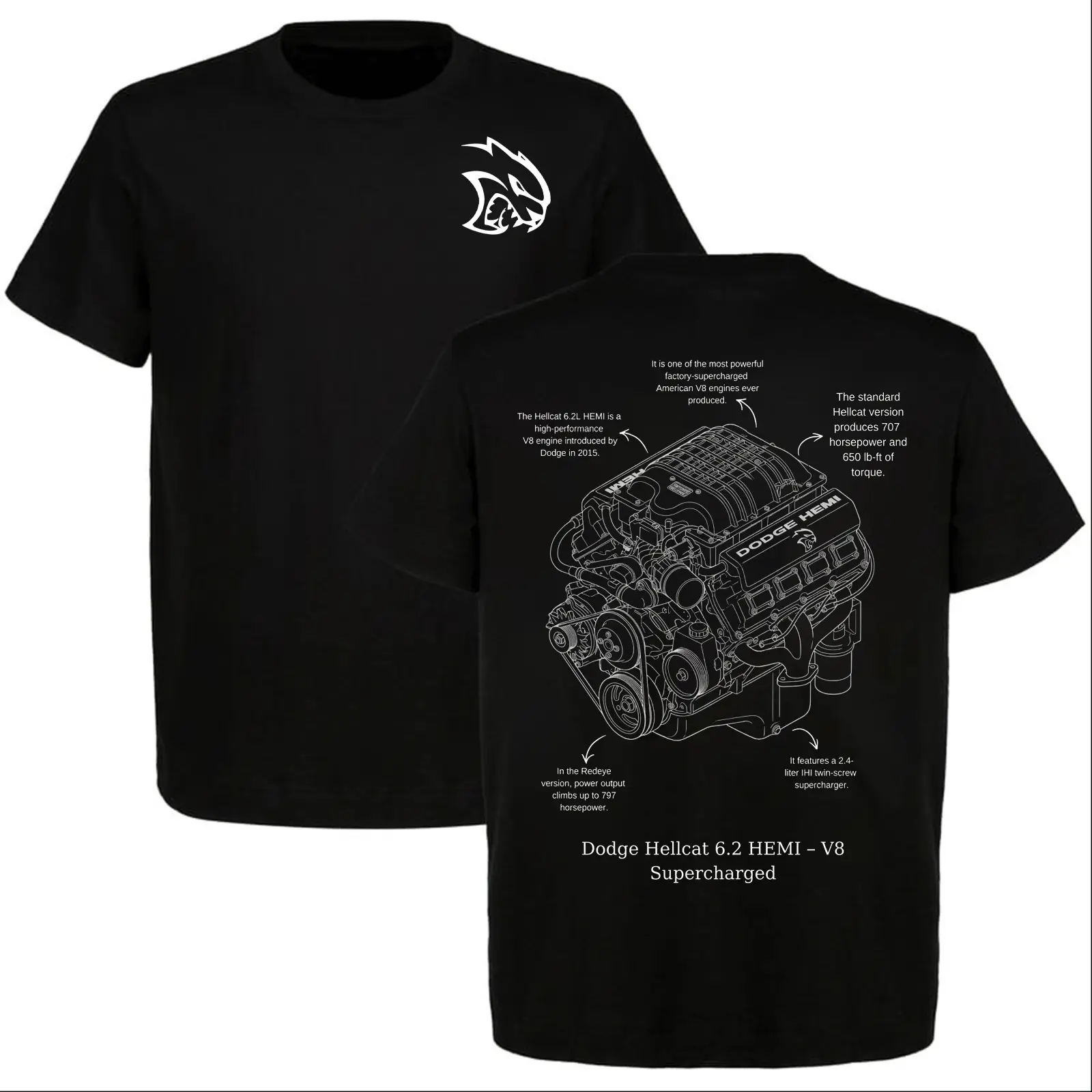 Unisex T-shirt with American Muscle Car Graphic, 100% Cotton Classic Streetwear Apparel, Round Neck Shortsleeve Top for Car Lovers, Tshirt, Fabric, Menswear, Print