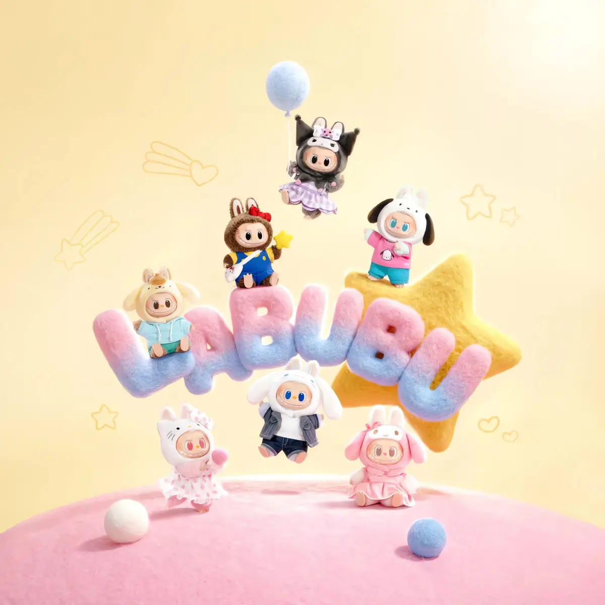 POP MART THE MONSTERS × Sanrio Family Series - Plush Figurines