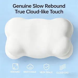 Cloud Contour Memory Foam Pillow - FREE Cooling Pillowcase - Ergonomic Cervical Pillow +Dual-Height Memory