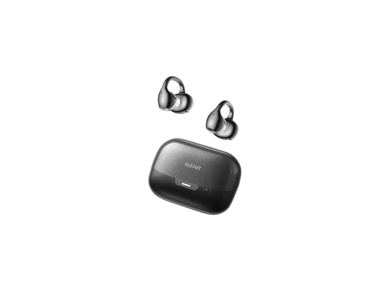 NANK Clip Super2 Open Ear Bone Conduction Wireless Bluetooth Earbuds Comfort Fit,  IPX5 Waterproof, Black