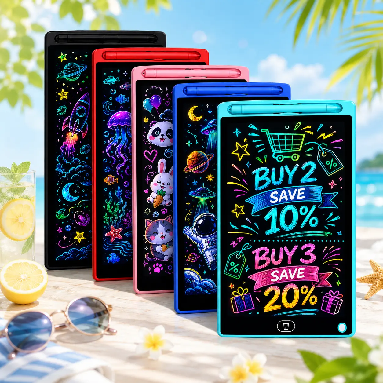 10pcs 8.5in Reusable Electronic LCD Writing Graphics Tablets - Toddler Tablets, Educational Learning Devices for Kindergarten Boys, Interactive Drawing Pads for School & Home Use, Graphics Tablet