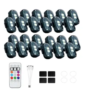 RGB LED Set 6/12/18/24 Pack Car Ambient Lighting Interior Footwell Accent Lights Interior Exterior Decorative Lights Automotive Accessories for Cars Trucks Motorcycles Holiday Party Decor