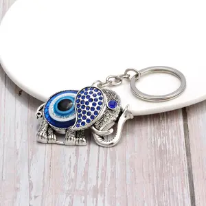 Evil Eye Keychain — Animal Pendant Key Charm (Elephant Design) — Men's Accessory & Craft Item