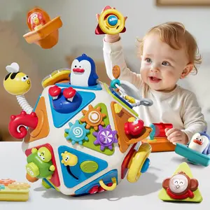 Montessori Multi-Sensory Cube - Travel-Friendly Montessori Toy for Toddlers Ages 1+, Bright, Sounds-Enabled Fine Motor Skills & Color Matching Tool, Ideal Christmas & Birthday Gift