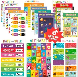 16 Pcs Educational Posters for Kids Classroom and Teacher Decor for Kids, Perfect for All Ages, Ideal for Elementary and Boho-Themed Rooms and Classrooms