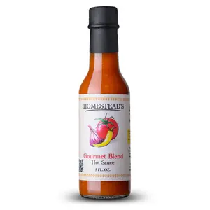 Homestead's Gourmet Blend Hot Sauce Low Sodium Vegan 5 FL OZ Premium Flavor spice blends chili garlic gifts Authentic Chicken Sambal