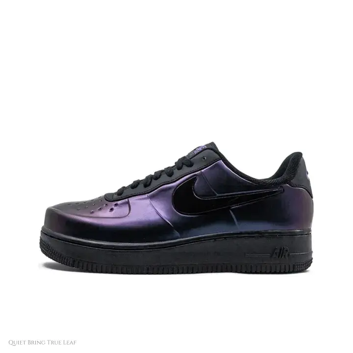 Iridescent Purple Black Low Top Casual Sneakers | Premium Metallic Shiny Leather Upper & Cushioned Inner Sole | Fit Daily Commute Street Walks School Trips | Unisex for Both Men and Women