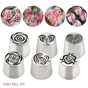1PC Large Russian Stainless Steel Piping Tips - Christmas Cake Icing Frosting Nozzles, Essential for Cupcake Decoration, DIY Kitchen Baking Tool for Dessert Making, Pastry Decorating Tools, Baking Supplies