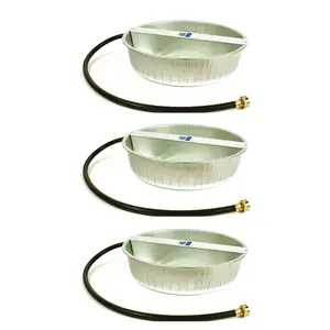 Little Giant 13-Quart Galvanized Steel Ever Full Pet Water Bowl Dish (3 Pack)