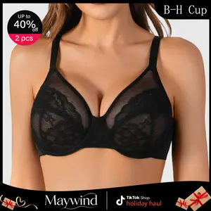 【Maywind】 Minimizer Bras for Women Enchante Full Coverage Underwire Bras Plus Size Lifting FloralLace Brafor Heavy Breast 38DD Size Comfortable Stylish Fit Holiday Gifts Minimalist Womenswear bra bras for women holiday haul