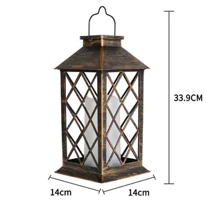 Vintage Outdoor Solar Candle Lantern for Garden, Lawn, and Villa Decoration Landscape Light