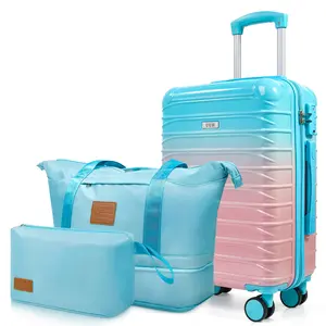 20" Hardside Carry-On Luggage,  Toiletry Bag Duffel Bag Included for Travel, Hardshell Suitcase with TSA Lock Spinner Wheels Lightweight