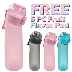 1 PC 650ML Sports Water Bottle, Leakproof Water Bottle with 5pc Flavored Pods, 0 Sugar & 0 Calorie, Portable, Great for Fitness, Running, Outdoor Use, Drinkware