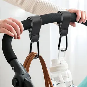 Portable Climbing Buckles Set, Baby Stroller Hooks, Leather Velcro Hooks, Universal Pram Accessories, Electric Scooter Hook Clips, Travel