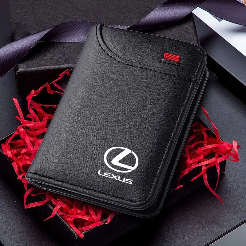 PU Leather Car Logo Mini Wallet, Stylish Wallet, Fashionable Wallet, Lightweight Thin Money Purse, Wallet for Lexus Rx Gx460 Gx Is250 Rx400h Ux250h Rx350 Lx570 Lx600 Lx470 Gx470 Is250 Ct200h Es300h