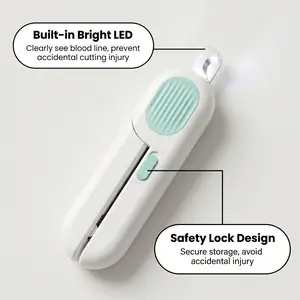Labor-Saving Cat  Scissors, Safe No-Hurt Pet Grooming Tool with Light for Easy At-Home Claw Cutting Trimming led nail clipper