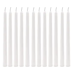 12-Pack Unscented 10 Inch White Taper Candles