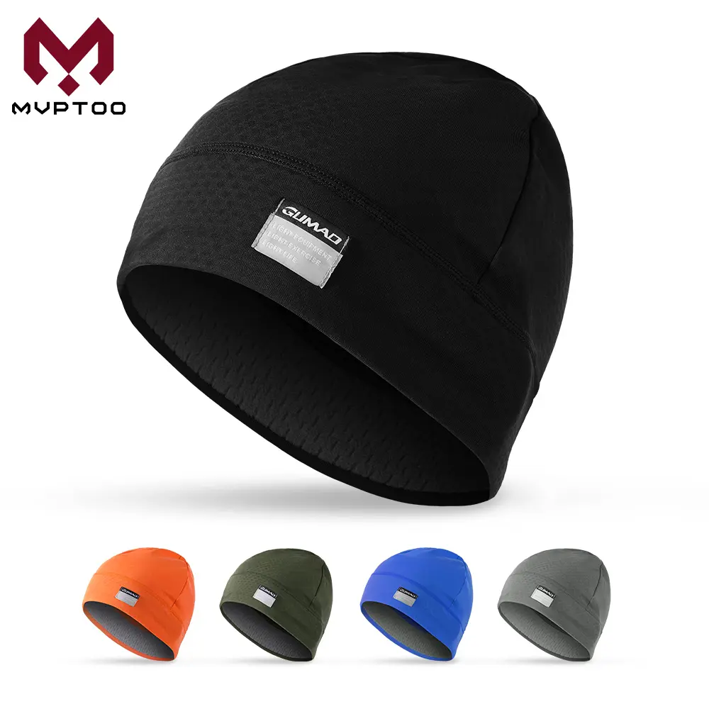 MVPTOO 2-Pack Adult Polyester Thermal Skull Cap Beanie - 1 Size, Anti-Bacterial, Heat Insulating, Odorless, Lightweight Moisture-Wicking Helmet Liner with Ergonomic Design for Biking, Running, Adults, Adventure Sports & Outdoor Hats