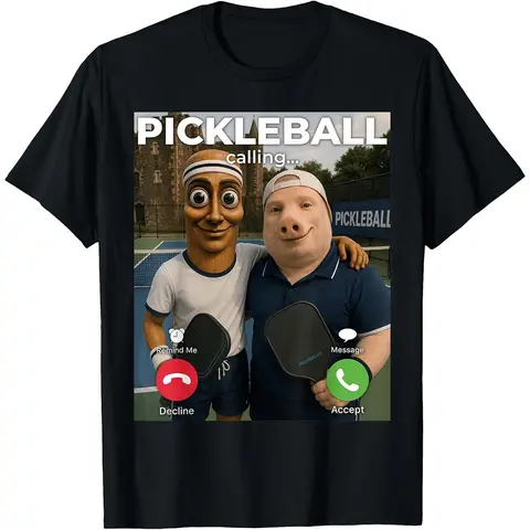 Brainrot Video Calling Pickleball Players Funny Meme 2026 T-Shirt Women Men Unisex Cotton Clothing Streetwear