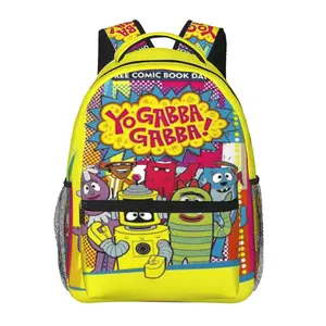 Kawaii  Yo gabba gabba Backpack Funny Cartoon Yo gabba gabba party supplies Daily Commute Casual Laptop Backpack Hiking Daypack Yo gabba gabba toys storage bag for birthday, anniversary, party gifts