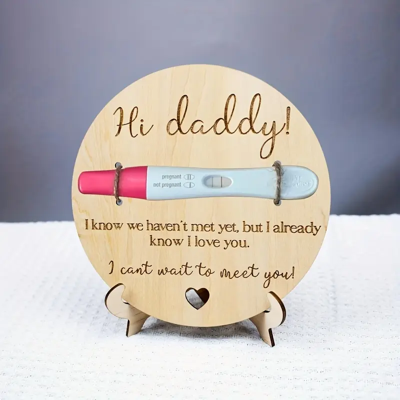 Hi for Daddy Pregnancy Test Commemorative Wooden Plaque, a Wooden Sign for Announcing Pregnancy to for Dad, Hi for Dad Pregnancy Test, Revealing The Surprise Gift to Husband, Pregnancy Announcement Gift, Decor