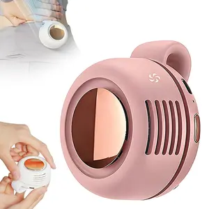 Small Clip Fan, Personal Waist Fans, Portable Silent Mini Bladeless Fan Clip On for Shirt, Hands-Free Personal Clip Fans 3 Speeds, Clips on Waist Neck Fanes for Outdoor, Camping, Travel, Office, USB Rechargeable Fan
