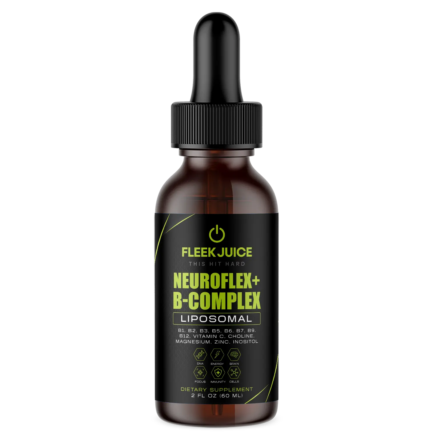 Fleek Juice NeuroFlex+ Liposomal Vitamin B Complex Liquid | B12, B6 & B Vitamins | Energy, Focus & Daily Wellness Support | Plant-Based Supplement Non-GMO Formula