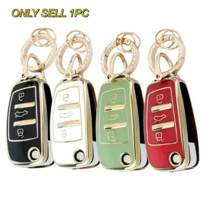 Luxury Tpu Key Cover for Audi Models, Includes Keychain, Dustproof and Drop-Resistant, High-End Fashion Key Case, Key Fob Protector, Car Key Accessory