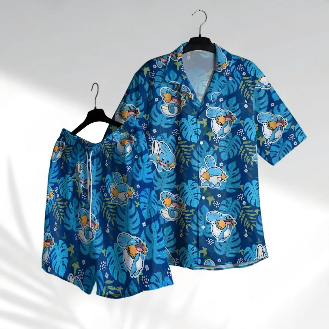 Mudkip Hawaiian Shirt: Water Type Aloha Anime Shirt Tropical Gift