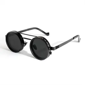 Adjustable Tint Polarized Sunglasses – 1-9 Gear ND Filter Round Glasses for Men, Anti-Glare UV Protection Eyewear