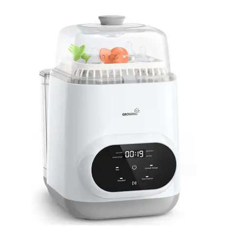 Grownsy Bottle Washer Pro - Visible Cleaning, All-in-One Wash, Sterilize & Dry, Deep Cleans Baby Bottles & Pump Parts, Hands-Free Care with Self-Cleaning & Night Light