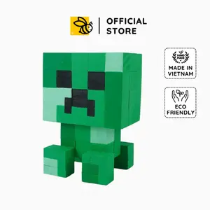 Minecraft Creeper Wood Model, Unique Toy Pixel Block, DIY Minecraft decor, Custom Handmade Gift & DIY Coloring Kit, Fun DIY Painting, Gift for him, Gift for her