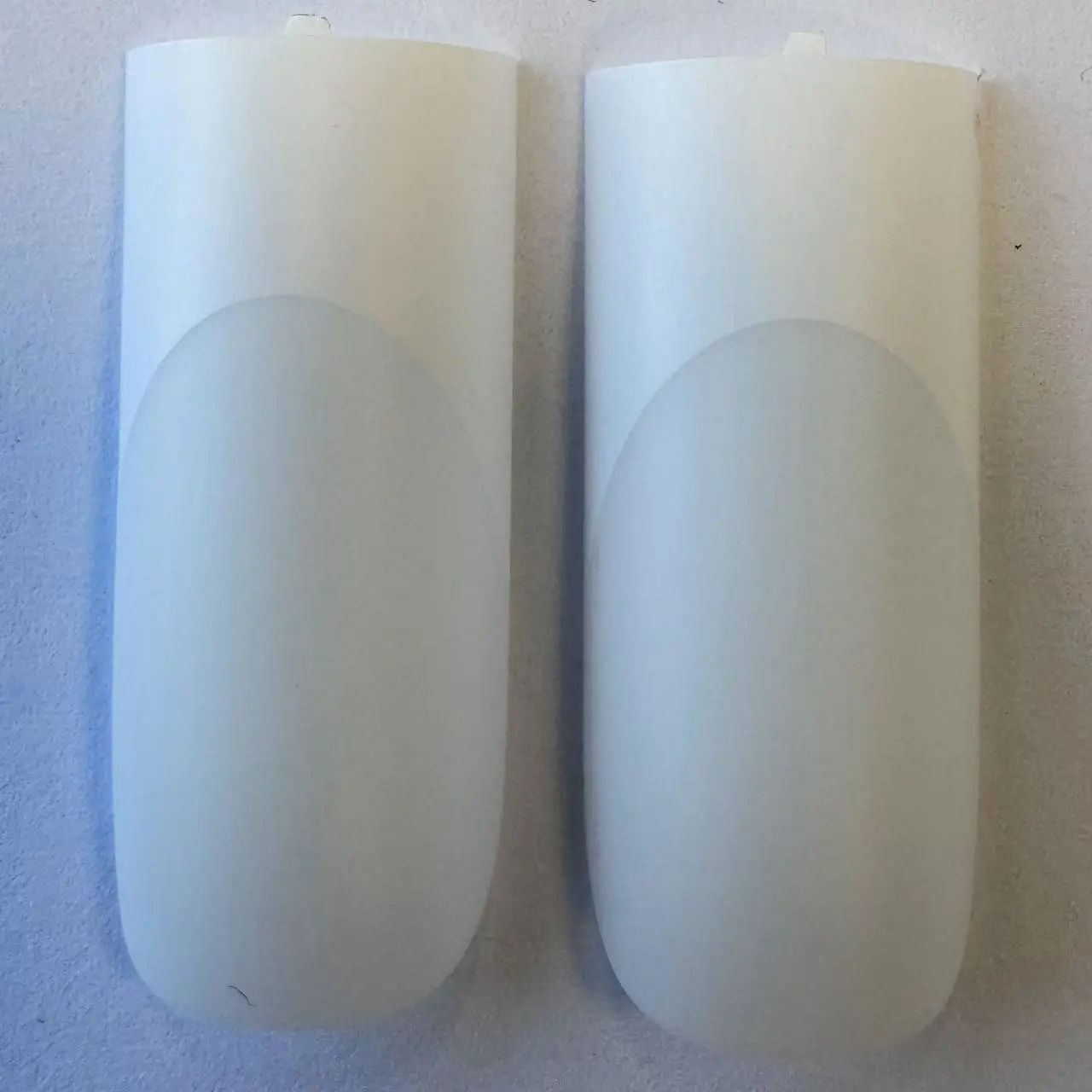 Long Sharp Square White French Tip Milky Pink