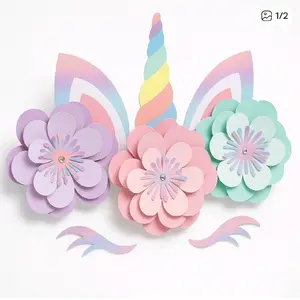 Magical Rainbow Birthday Unicorn Wall Decorating Kit