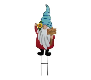 Northlight Welcome Gnome Outdoor Garden Stake - 22" - Red