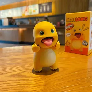 Cute Nai Long Cartoon Dinosaur Figures Set Yellow Dino PVC Figurines Home Desk Decor Kids Birthday Gift Toys