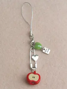 Boho Apple Beaded Keychain Cell Phone Charm Strap Phone Wrist Strap for Girls Vintage CCD Camera Chain Bag Lanyard Game Love and Deepspace Caleb Cosplay Pendant Cellphone Accessories