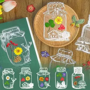 40Pcs DIY Bookmarks, Transparent Dried FlowerSpring Bookmarks,Handmade Dried FlowerBookmarks,Flower Bookmarks Maker,HandmadeDIY Transparent Beautiful Flower Page Art Stickers