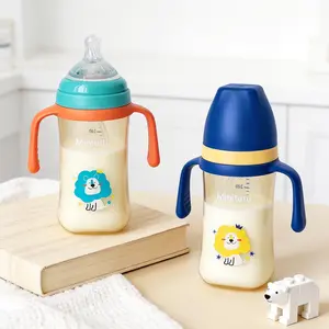 HOTMIR Baby Bottle with handle, including 3 interchangeable heads, bottles, cups, baby learning cup, 3-in-1 duckbill straw cup, and drop resistant children's cup, is the perfect gift for newborns