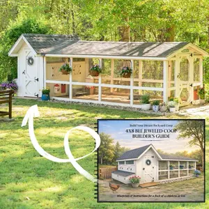 DIY Chicken Coop Plan Book for 6-12 Chickens | Spiral-Bound DIY Build Guide | Bee Jeweled Coop and Covered Run | Detailed Instructions & Materials List | DIY Friendly | Secure Nesting Area & Roosting Space