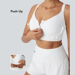 Halara SpeedWave Medium Support Push Up Crisscross Backless Zipper Adjustable Buckle Quick Dry Running Sports Bra #summervibes