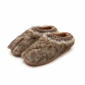 GOAT Tabi Slippers Round Toe Summer Flipflop Fur Slide for Boys with Premium Sherpa Footbed & EVA Foam Outsole US Men's Sizes 4-14
