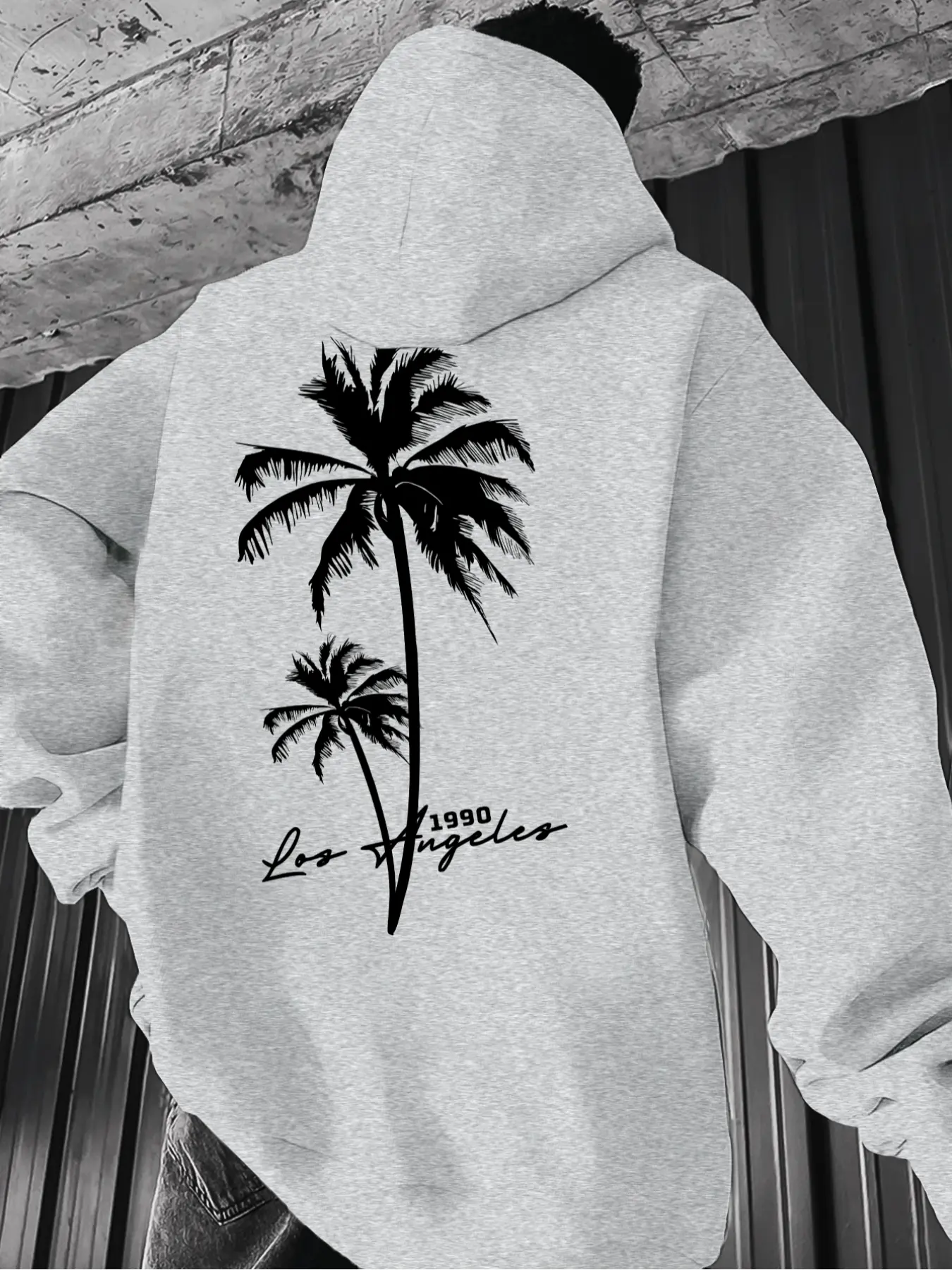 Men's Casual Solid Color Hoodie, Drawstring Pocket Long Sleeve Pullover, Letter Print Streetwear for Fall & Winter, Casual Streetwear Sweatshirt, Casual Hooded Sweatshirt, Graphic Hoodies, Street Fashion Hoodie