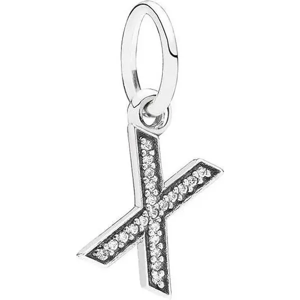 PANDORA Letter X Dangle Charm - Clear CZ - 791336CZ